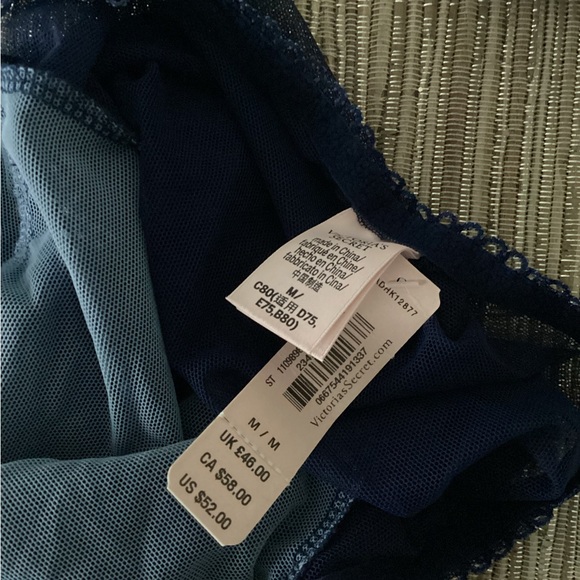 NWT Victoria’s Secret Blue Lace Halter Body Suit Lingerie Size M - Picture 4 of 4